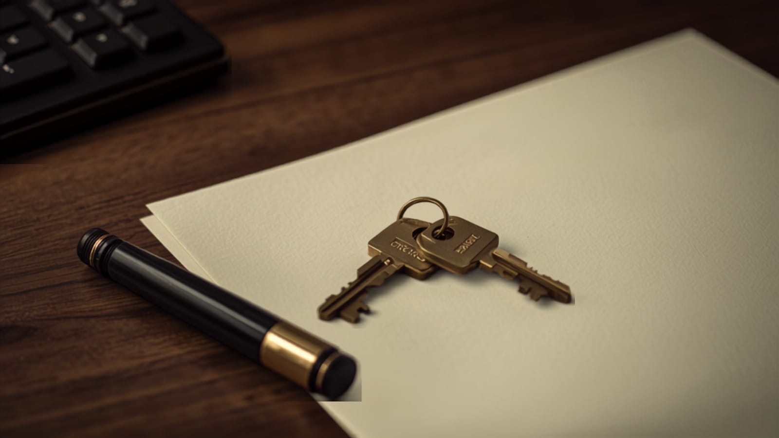 Escritura y llaves de un inmueble sobre escritorio, asesoría de abogados inmobiliarios en CDMX